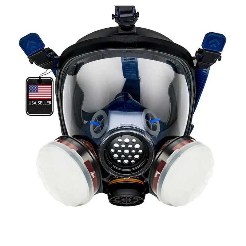 PD-100 Full Face Respirator Gas Mask with Organic Vapor and Particulate Filtration, , large image number 0